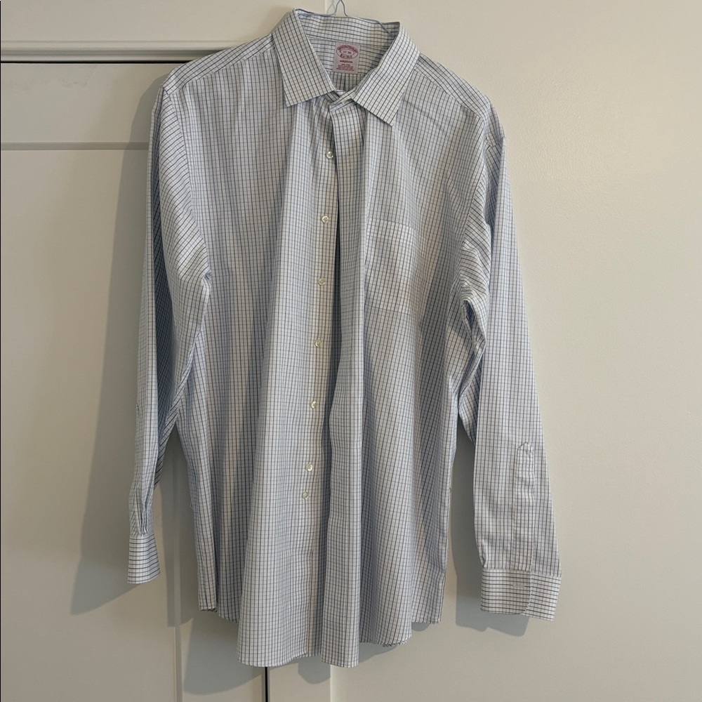 Madison Blue and White Checkered Shirt